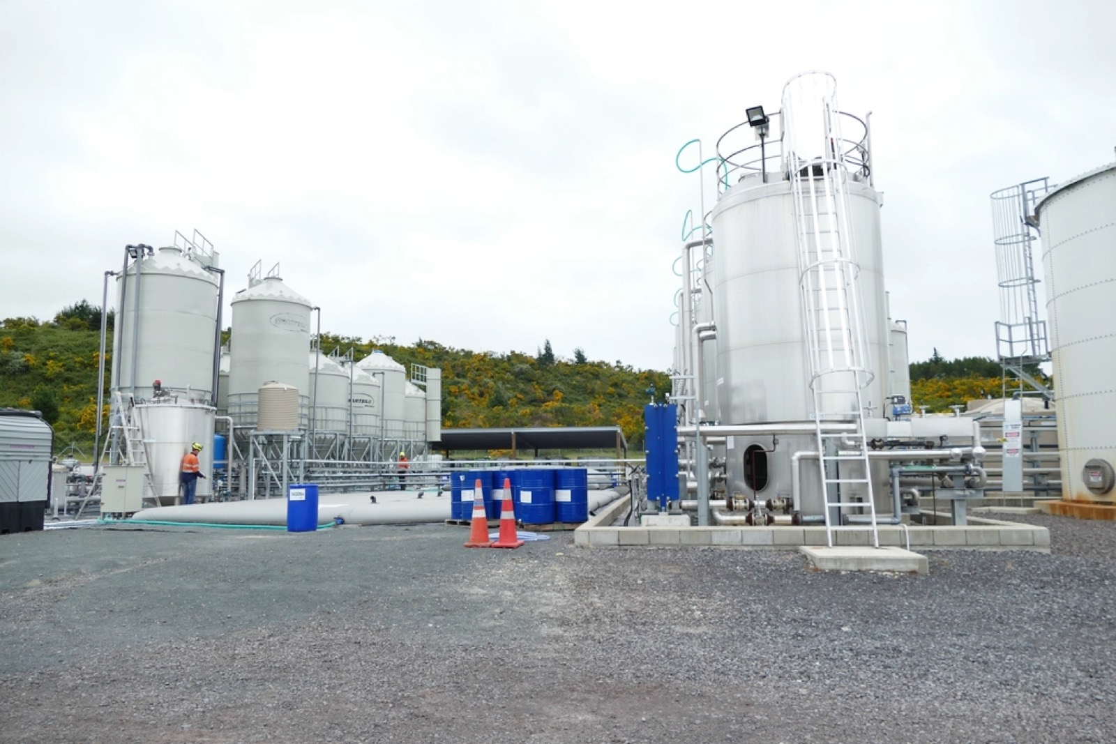 Stainless vessels and dosing equipment at a water treatment works